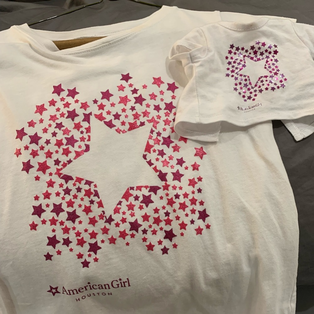 American girl white t shirt with star